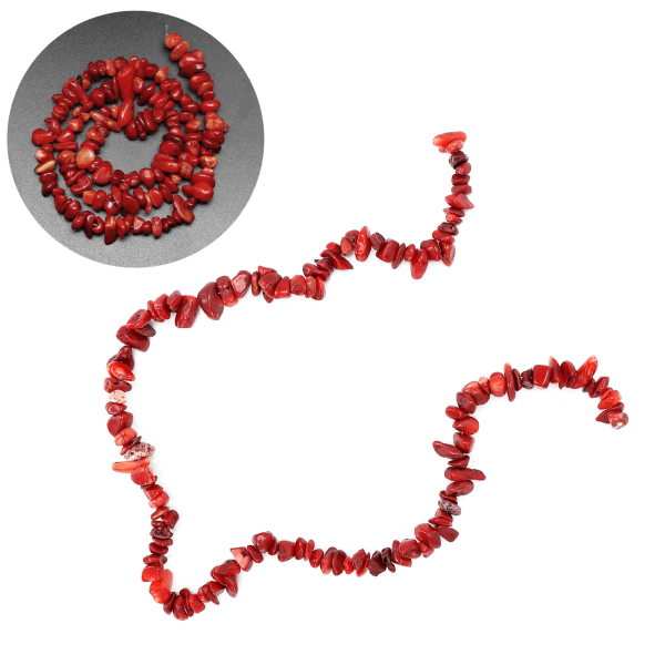Unik oregelbunden pärla Utsökt gör-det-själv-pärlatillbehör för halsband Armbandstillverkning Röd korallsten