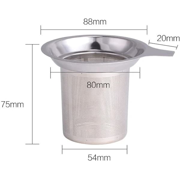 Portabel tesil i rostfritt stål, 2-pack