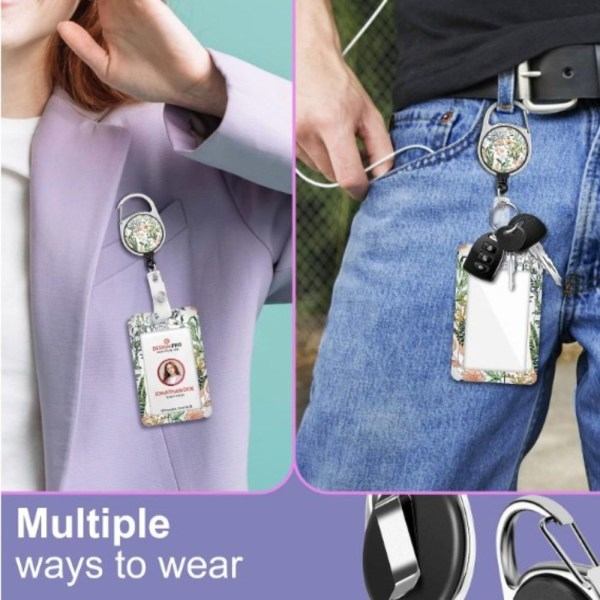 ID-kortholder Navneskilt Lanyard Badge-holder med indtrækbar