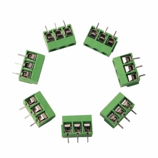 100 st lödterminalblock 5 mm, PCB skruvterminalblock kretskort 2-polig (stift) och 3-polig (stift)