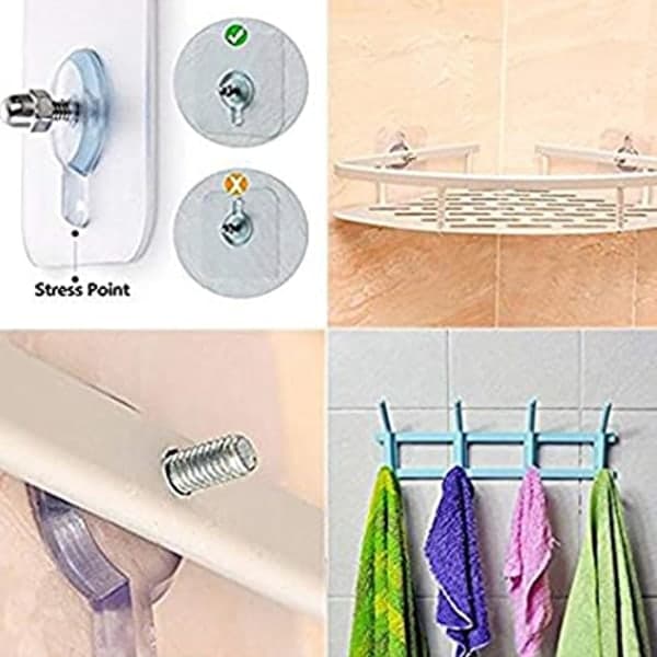 Självhäftande skruv för väggmontering, 8-pack, Transparent, 12 mm