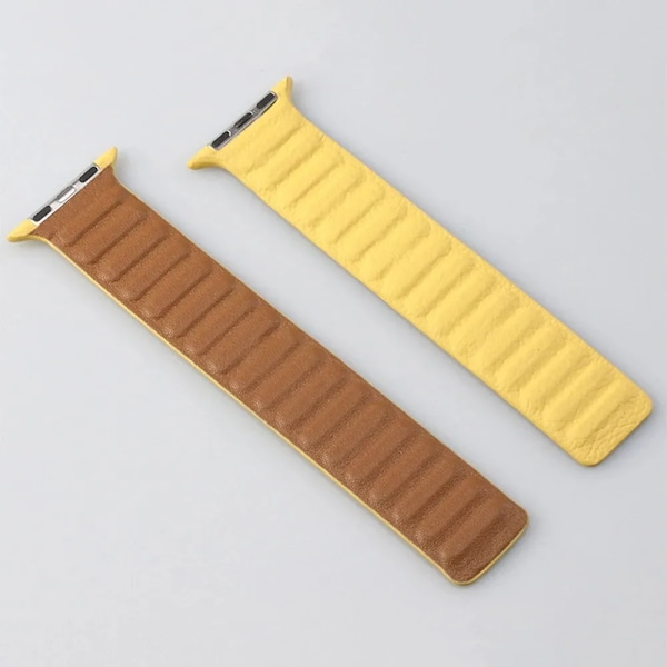 Lærreim for Apple Watch Band 44mm 40mm 45mm 41mm Magnetlenkearmbånd iWatch Ultra 49mm Seires 8 7 6 SE 5 4 3 42mm Hvit