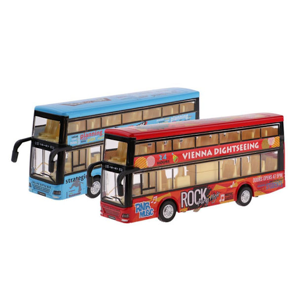 1/2 1:50 Diecast Bil Leksak Drag tillbaka för Dubbeldäckare Buss med Röd 21x4.5x8.2cm Red 21x4.5x8.2cm 1Set