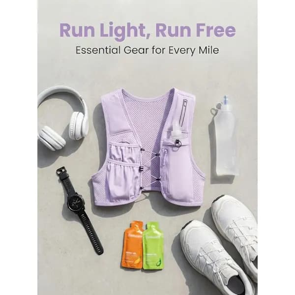 Running Vest with 500ml Soft Flask, Lightweight Reflective Hydration Pack with Adjustable Straps for Men and Women, Pink