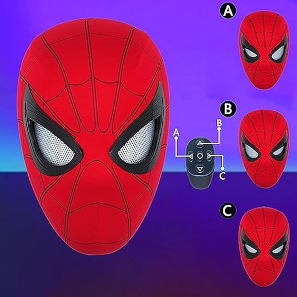 Mascara Spiderman Hovedbeklædning Cosplay Bevægelige Øjne Elektronisk Maske Spider Man 1:1 Fjernbetjening Elastiske Legetøj Til Voksne Børn Gave