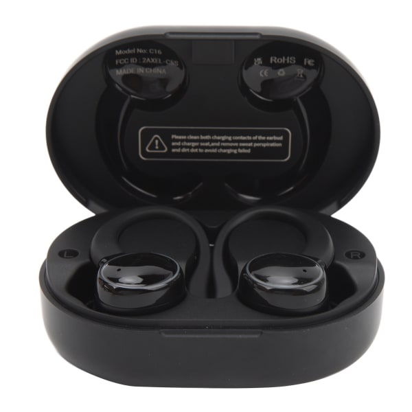 Svart støyreduksjon Bluetooth-ørepropper utendørs løpeørekrok Bluetooth-ørepropper Sports Bluetooth-øretelefoner