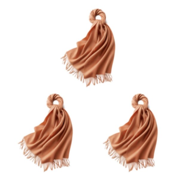 1/2/3 Unisex Halstørklæde med Frynser Varmt og Hyggeligt Rørhalstørklæde i Sandgul sand yellow 3Set