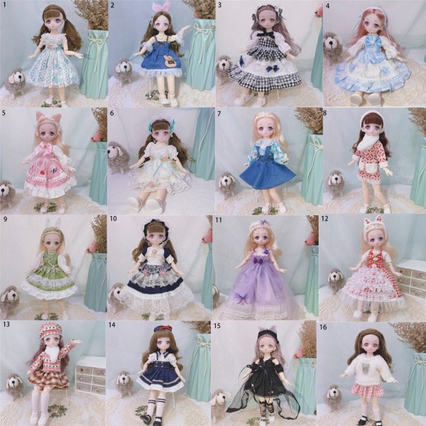 1/6 Bjd Anime Style Dolls Ball Doll komplett sett 11 11