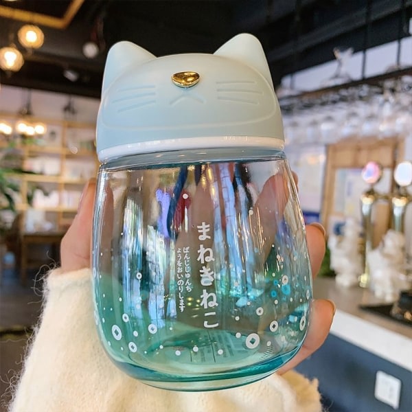 300ml glas kopp dricksvatten vattenkokare BLÅ Blå Blue