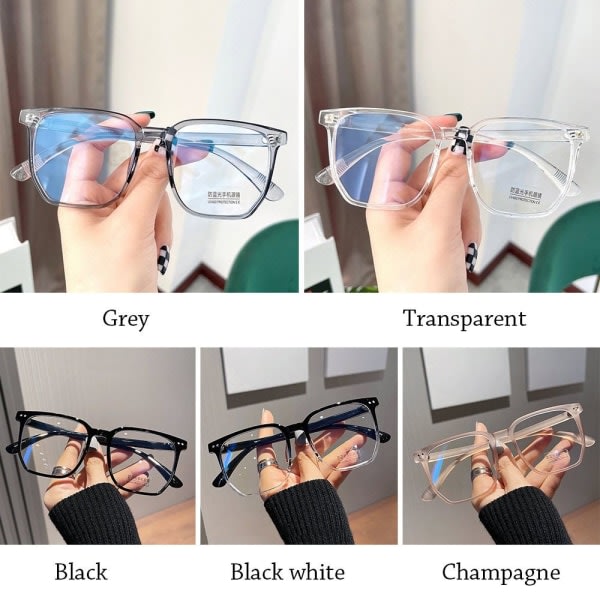 Anti-Blue Light Glasses Oversized Glasses Ultra Light Frame Grå Grey
