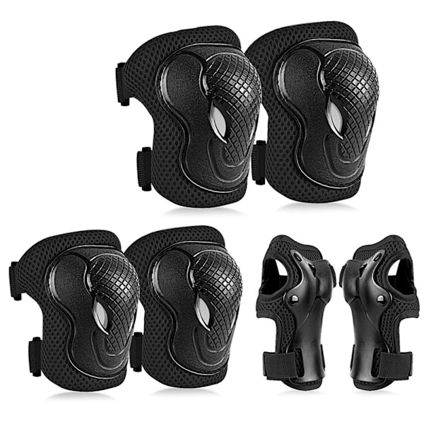 Knäskydd för barn, barnskydd, knäskydd set, 6 i 1 armbågsskydd, handledsskydd, skyddsutrustning set