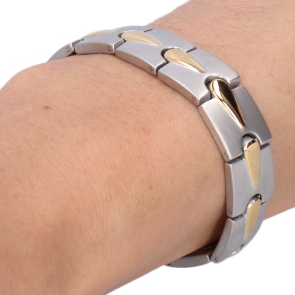 Dråbeformet håndkæde 1,2 cm bred titanstål sundhedspleje magnetisk armbånd Smykketilbehør (sølv guld)