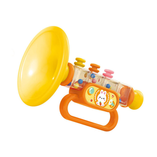 Børne trompet legetøj Sød tegneserie lyse farver Multifunktionel baby trompet musik legetøj til tidlig uddannelse Gul