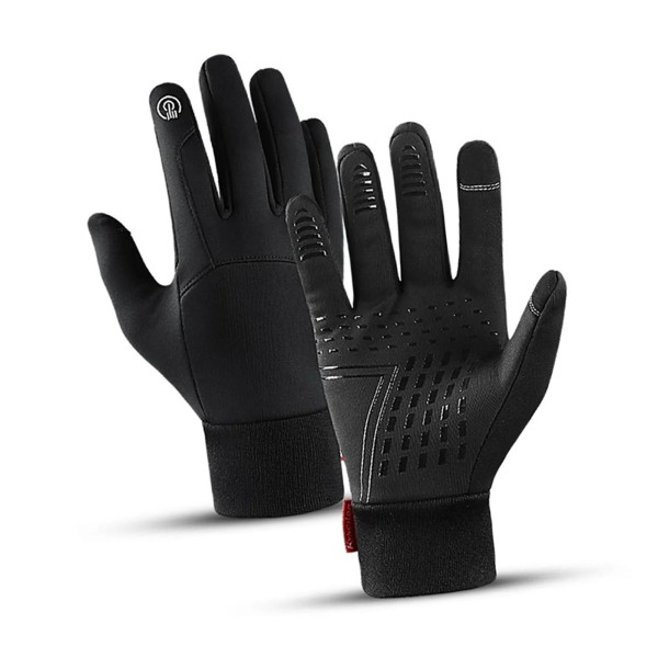 1 par vindtäta thermal Halksäker pekskärm varma handskar för cykling Ridning Löpning Utomhussport Svart L
