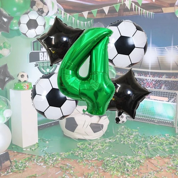 5 st/set Fotbollsballonger 32 tum folieballonger Barn Pojke Fotboll Fotbollsfest 5