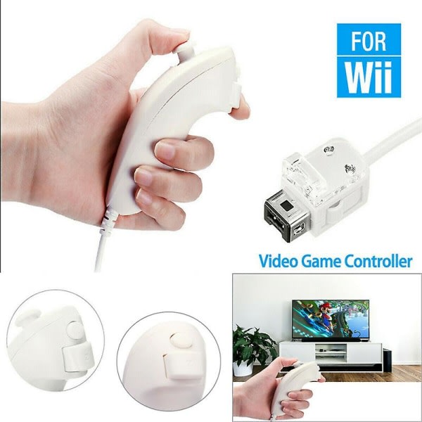 1 / 2x Nunchuck för Nintendo Wii Wii U Nunchuk fjärrkontroll