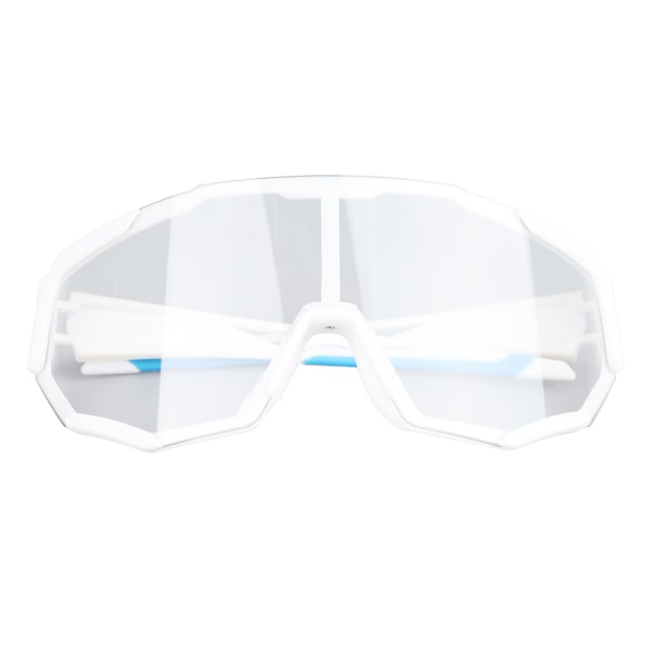 Cykelbriller TR90 UV-beskyttelse Almindelig PC Farveskiftende Sportssolbriller til Ridning Løb Fiskeri Hvid