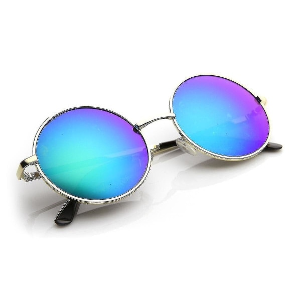 Runde store Lennon-stil Flash Mirror Festival solbriller