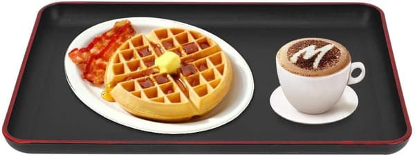 Plastskål, rektangulær kant Japansk stil fortykket bakke elegant servering (sort)