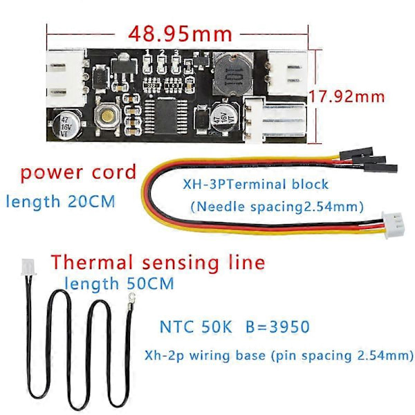 Temperaturkontrollmodul Enkel 12V DC PWM 2-3 Tråds Vifte Temperaturkontroll Guvernør Datamaskin.pa