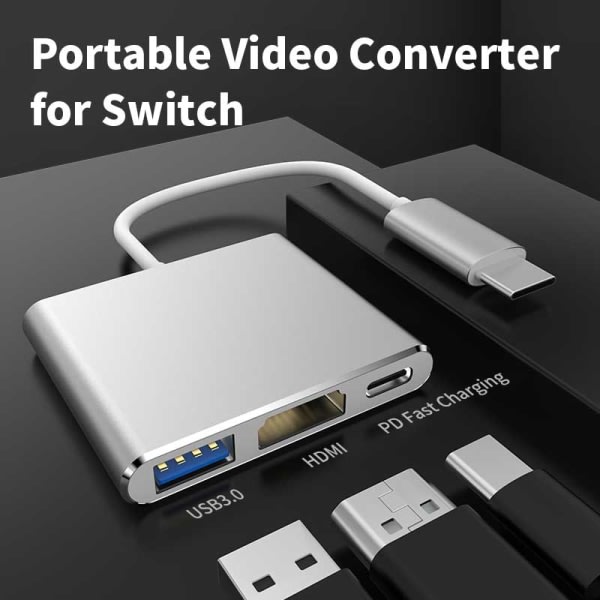 4K HDMI-kompatibel adapter til Nintendo Switch