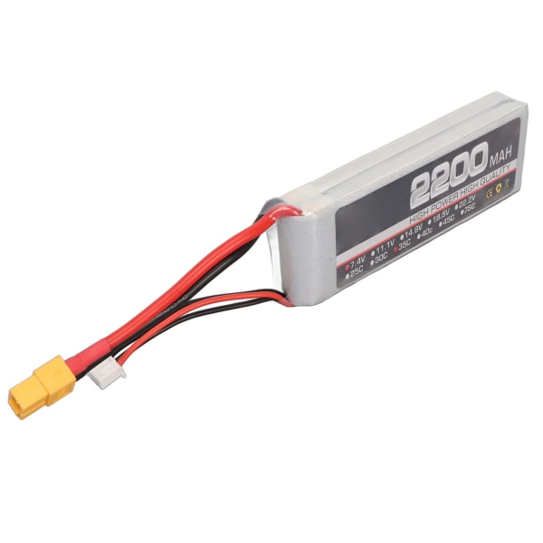 7,4V 2S 2200mAh 35C LiPo-batteri RC Flygplan höghastighetslitiumbatteri med XH-balanshuvud för utbyte XT60-kontakt