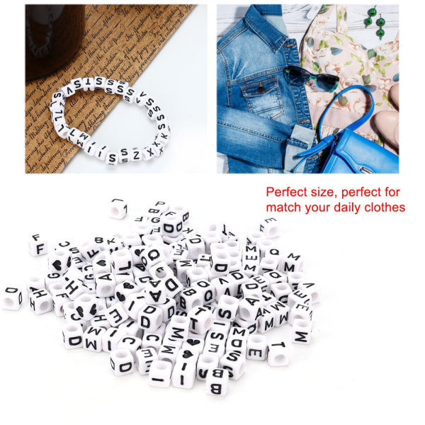 DIY digitalt engelsk alfabet nummer Armbånd Halskjede Smykker å lage perler (firkantet)