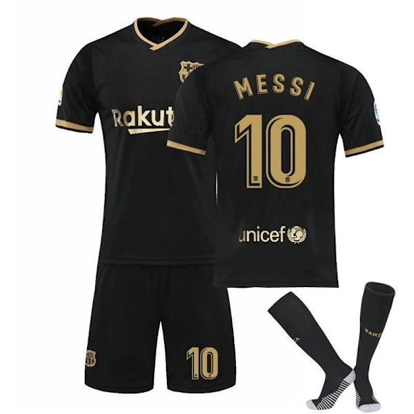 2021 Barcelona Hemma Svart & Guld Kit Lionel Messi Tröja Nr 10 L 10 Messi