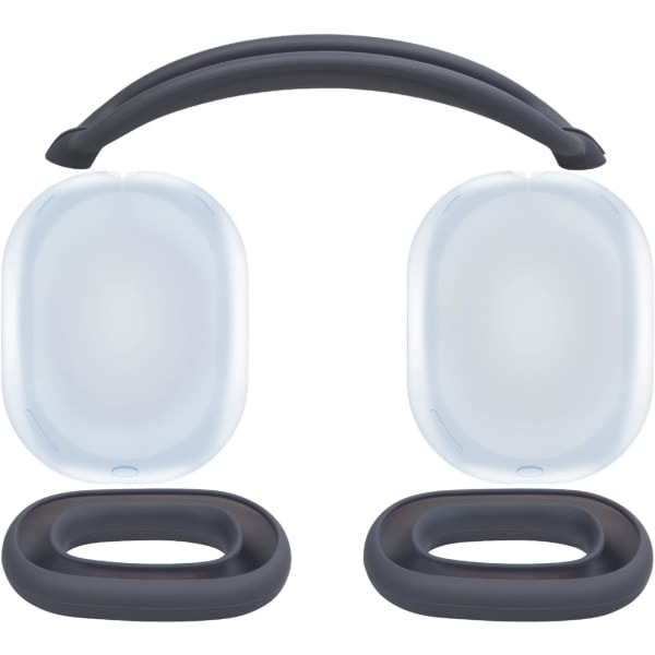 Paris Skyddssats för AirPods Max, Huvudbandsöverdrag + TPU-fodralskydd + Silikonöronkuddar, Svettresistent Tillbehör, Lätt att Tvätta, Repskydd