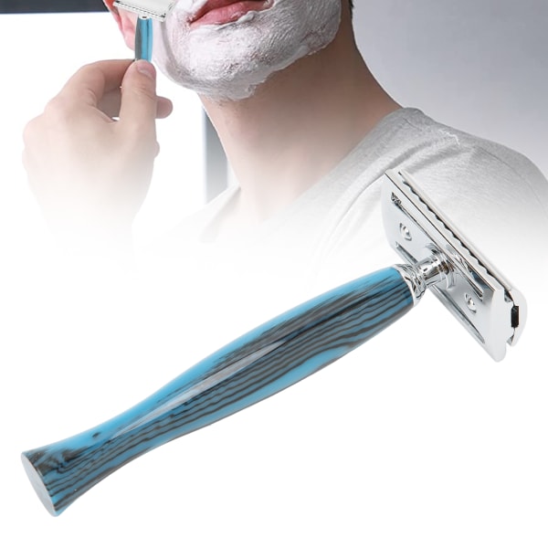 Mænds skæg barberhåndtag dobbeltkantet manuel sikkerhedsbarbering barberhåndtag til hjemmesalon (uden klinge)