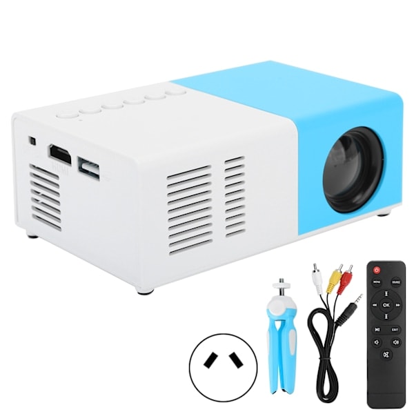 J9 Mini Kannettava Projektori LED Kotiteatteri Videomedia Soitin Projektori Jalustalla 100‑240V Valkoinen Sininen AU-pistoke