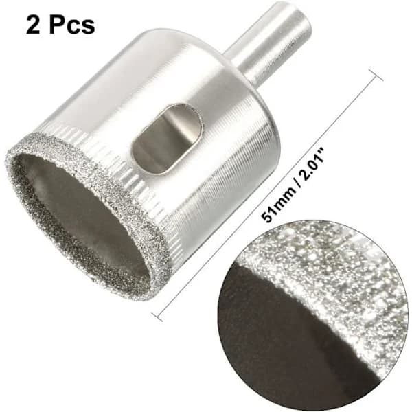 2 stk Diamantborrkrona Hullsag for Keramikk Marmor Glass Fliser 30mm