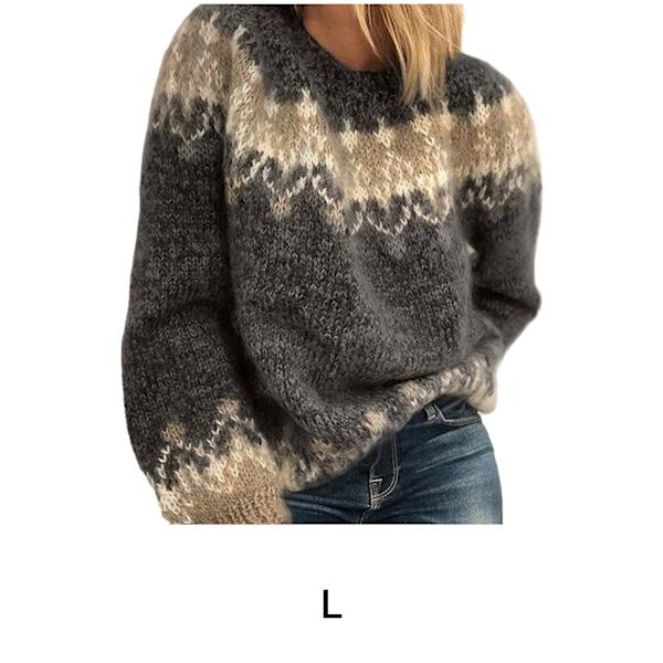 Klassisk Mohair Stickad Tröja För Höst Vinter Andas Och Svart black L
