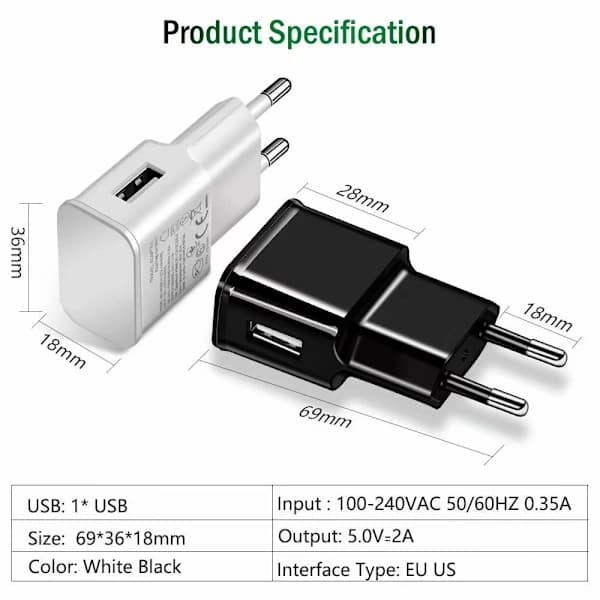 N7100 Lader S4 Mobiltelefon USB Lader Adapter