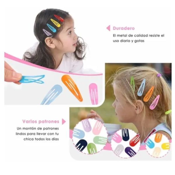 Päähineiden set tytölle elastiset hiusköydet värilliset metalliset hiusneulalahjapakkaus lapsille