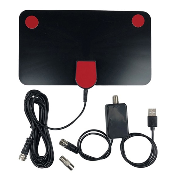 HD Digital Antenne 1080P Støttet PC ABS PVC Stabilt signal Enkel installasjon TV-antenne med forsterker for programnyheter