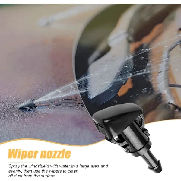 2 stk. Bil Vindusspylerdyser, Auto Vindusvisker Nylon Spray Jet Kit Erstatningstilbehør