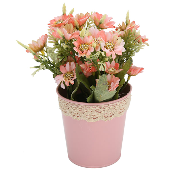 Konstgjord prästkrage i kruka, simulerad blomma, bonsai med kruka för