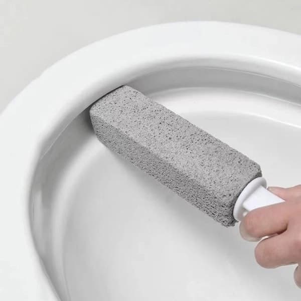 Pimpsten Toiletbørste Husholdnings Toiletskål Rengøring Limesc - Grå 3,8*3,8*23,5CM