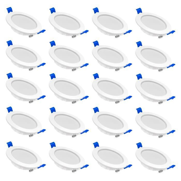 XMTECH 20-pack LED Spotlight Downlight Panel Slimline 5W Kallvit, för Badrum, Vardagsrum, Sovrum