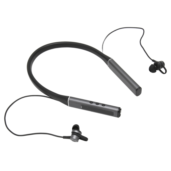 Bluetooth-hodetelefoner med nakkebånd Trådløs HiFi Stereo Bass Magnetisk øretelefon med nakkebånd for utendørsidrettsøvelser Grå