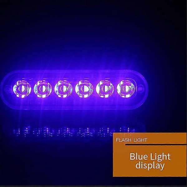 12V-24V 6LED Lys Blink Nød Bil Kjøretøy Varsel Strobe Blinker Blå.pa
