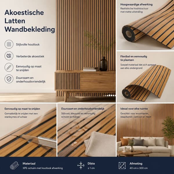 3D Väggpaneler Självhäftande Träribbdesign Vattentät Tjock Väggdekor 40x300 cm Brun för Vardagsrum Sovrum TV-vägg