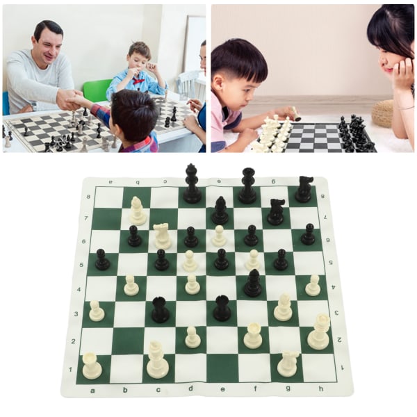 Set PP-shakkinappuloilla keinonahka PU-shakkilaudan sidonta samettilaukku Matkashakkilautapelisetit lapsille