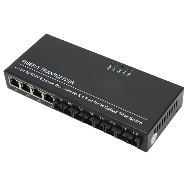 Ethernet-optinen kytkin 8 porttia 10 100Mbps Tx1310nm Full Half Duplex Fiber Media Converter verkkoon 100-240V EU Plug
