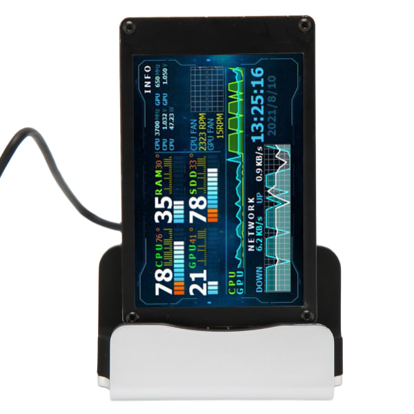 3,5 tuuman IPS USB Mini -näyttö CPU GPU RAM Lämpötilatietomonitori PC-anturipaneelin näyttö 4-nastaisella emolevykaapelilla