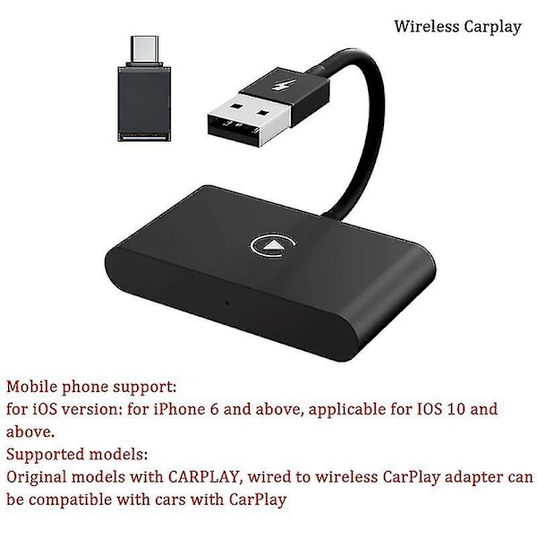 Langaton Carplay -sovitin Androidille tai Applelle, langaton autoadapteri, Apple langaton Carplay -dongle, Plus