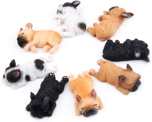 4-pack 3D Kylskåpsmagnet Fransk Sovande Bulldog