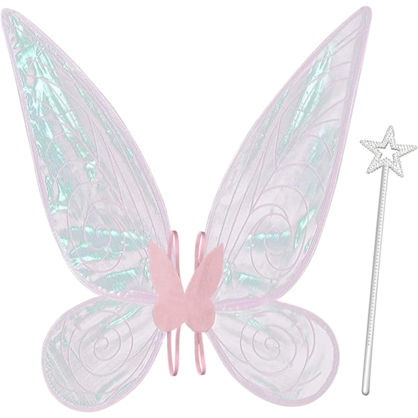 Fjärilsvingar för Vuxna, Fjärilsvingar för Kvinnor och Flickor Halloween Juldräkt Glittrande Änglavingar Klä Upp Party Favorit (Rosa-1) Pink-1