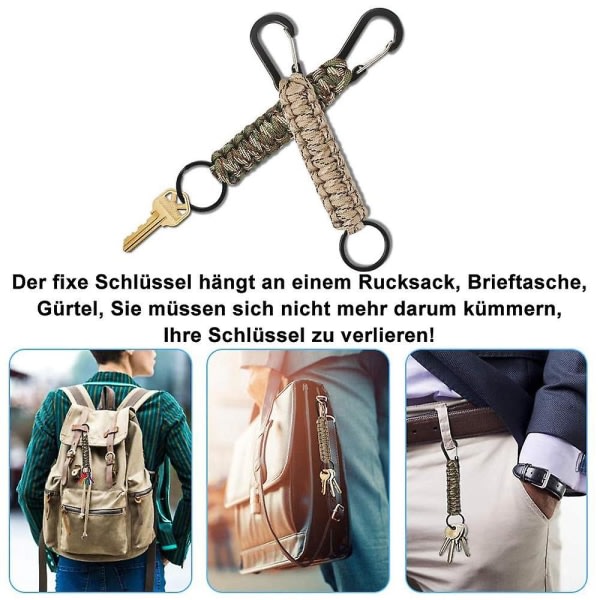 paracord nyckelring bergsklättring fjäder spänne